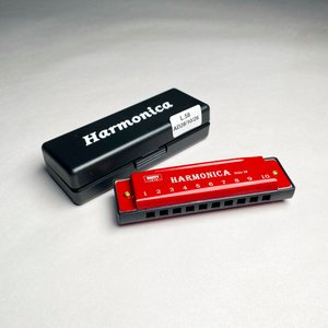 Armónica Diatónica Roja con Estuche - imagen 1