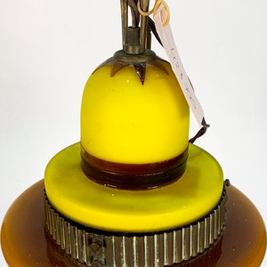 Colgante Francés de Cristal Amarillo y Marrón, Una Luz - imagen 2