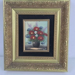 Par de Cuadros Decorativos Florales en Marco Dorado - imagen 2