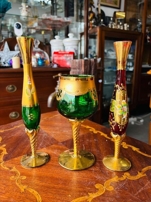 Tres piezas cristal veneciano sanas para decoración - imagen 2