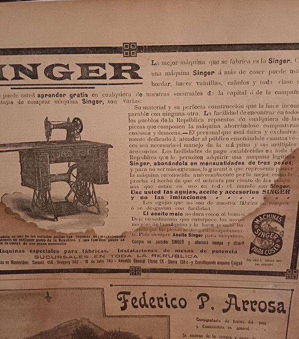 Afiche Original Máquina de Coser SINGER (1913) - imagen 2