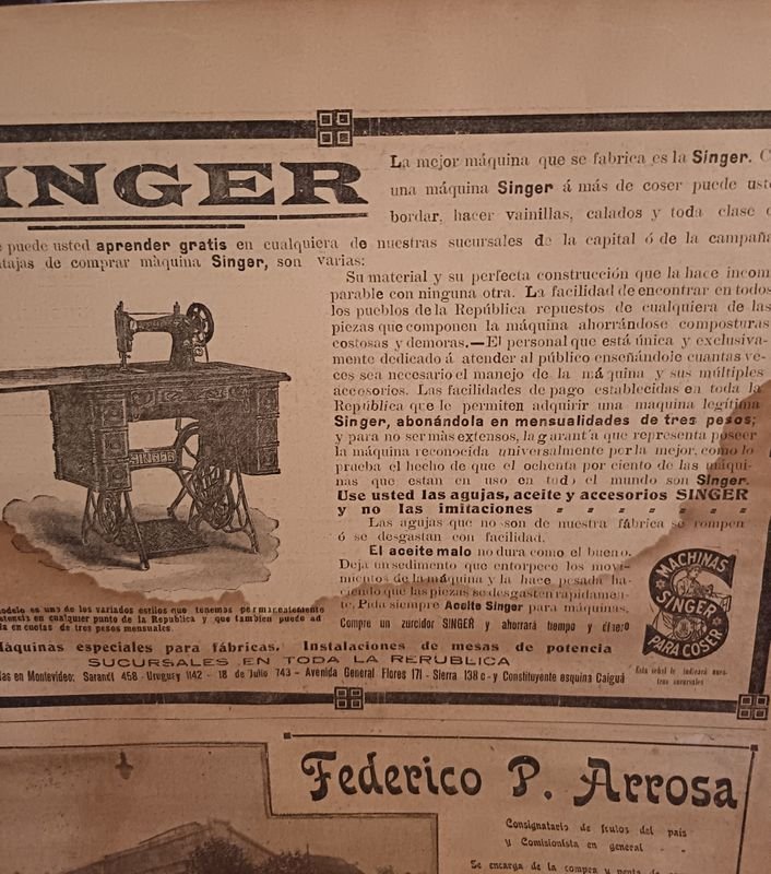 Afiche Original Máquina de Coser SINGER (1913) - imagen 2