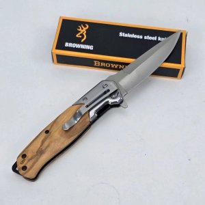 Navaja Plegable Browning Acero Inoxidable con Mango de Madera - imagen 3