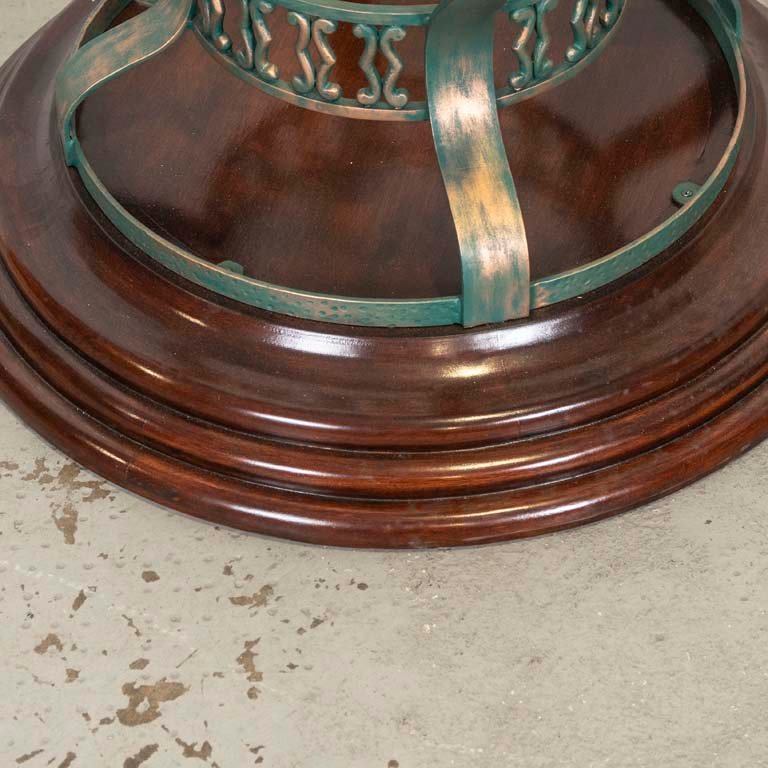 Base circular en hierro y madera para mesa de comedor - imagen 3