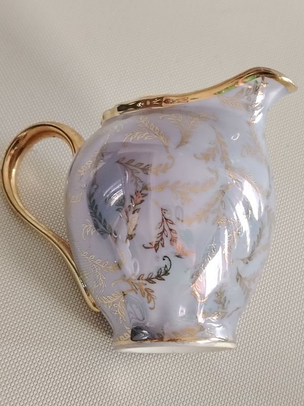 Jarra porcelana Paraná tornasolado con dorado - Venta en subasta - imagen 4