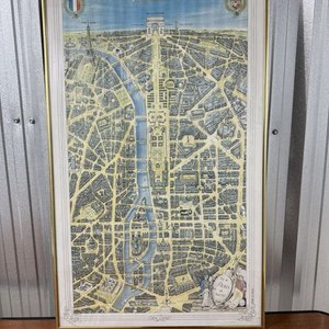 Mapa Enmarcado de París con Vista Aérea Clásica y Monumentos Emblemáticos - imagen 3