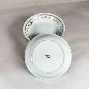 Set de 7 Platos Hondos con Guarda Floral - Cerámica China - imagen 3