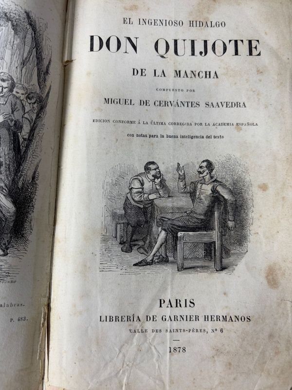 Edición de casi 150 Años de Antigüedad, Don Quijote de la Mancha por Miguel de Cervantes - imagen 2