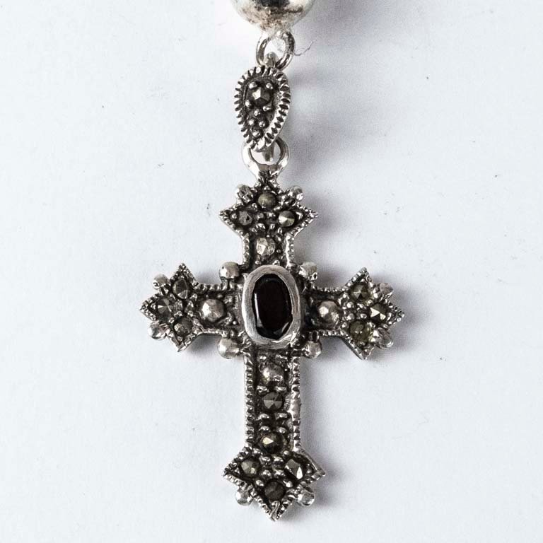 Rosario de plata y piedras - Joya en excelente condición - imagen 2
