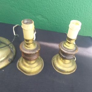 Lámpara y Veladores de Bronce - imagen 2