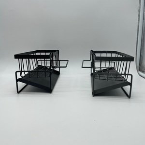 Organizador de Cocina Negro con Bandeja y Escurridor - imagen 2