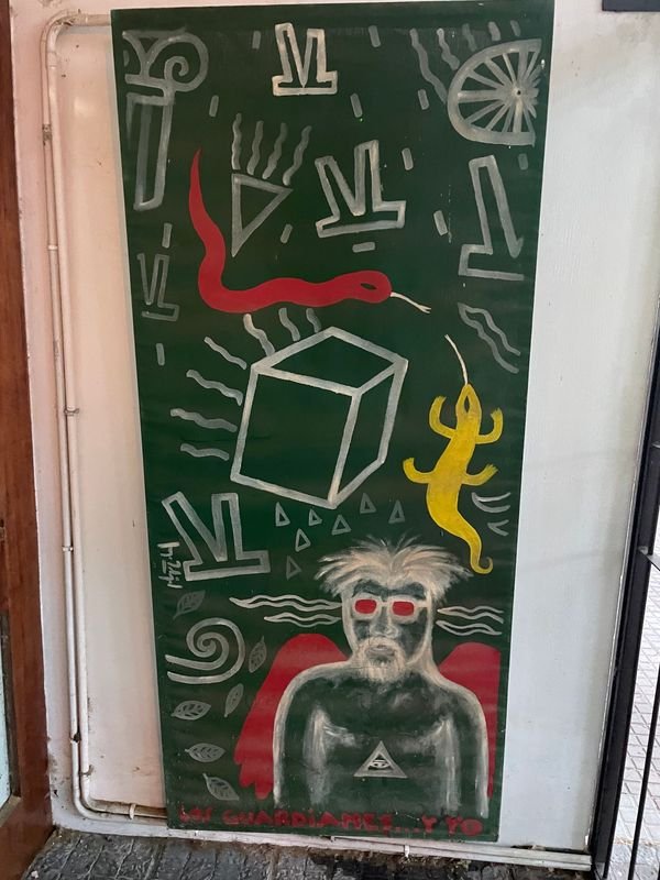 Pintura "Los Guardianes… y Yo" de Jorge Perico Carbajal, Firmada - imagen 1