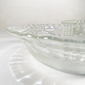 Juego de 3 Fuentes Hialinas Transparentes con Borde Ondulado - imagen 2