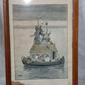 Lote siguiente: Lámina Enmarcada "Official Cleaning For Mr. Arks" de Heath Robinson