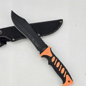 Cuchillo Táctico Negro y Naranja con Funda - imagen 2