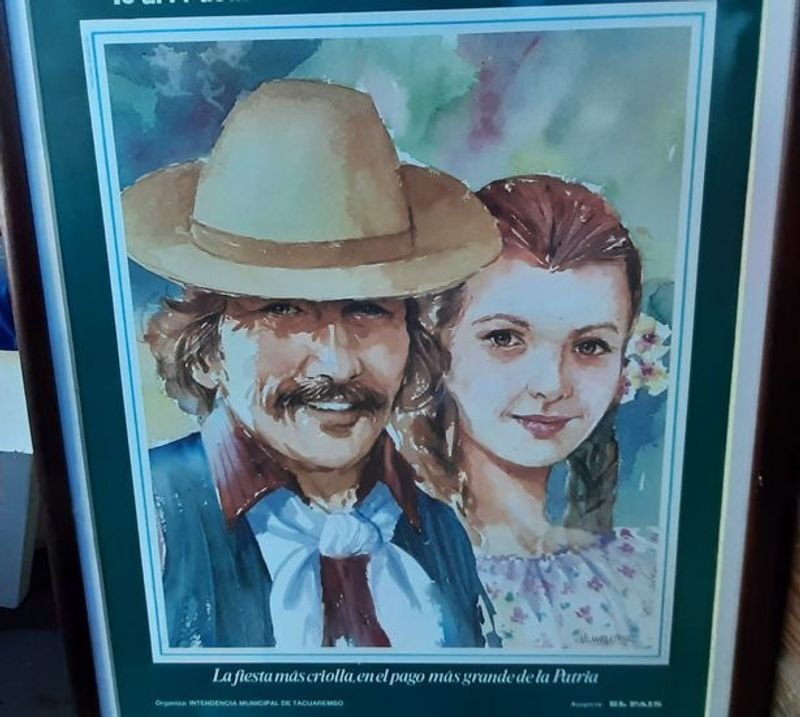 CUADRO MARCO DE MADERA Y VIDRIO CON AFICHE PATRIA GAUCHA - imagen 3