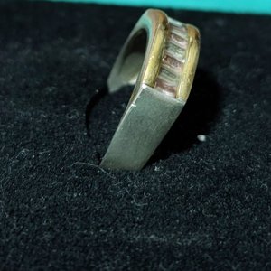 Anillo de Oro y Plata con Circonias Blancas y Rosadas - imagen 1