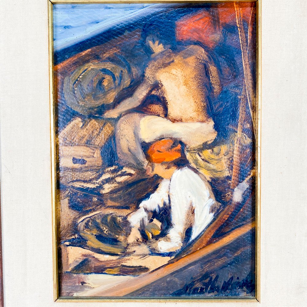 Pintura de hombres en barco - imagen 2