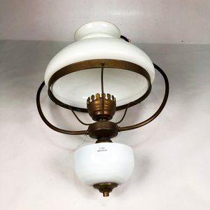 Colgante de Vidrio Opalino y Metal Bronceado Estilo Vintage - imagen 2