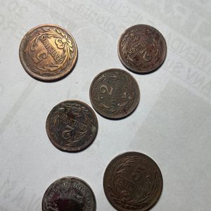 Monedas de 2 y 5 Centésimos Cobreadas de Uruguay (1944, 1948, 1951) - imagen 1