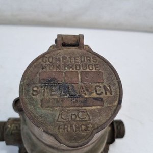 Antiguo Medidor de Agua Stella-CN Compteurs Montrouge Francia Metal Vintage - imagen 3