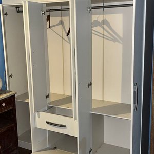 Ropero Blanco de MDF con 2 Puertas, 6 Compartimentos y 2 Cajones - imagen 3