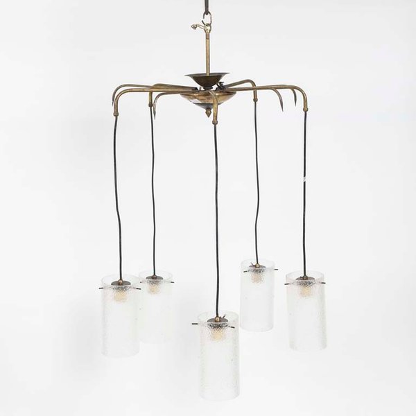 Colgante Mid Century de 5 Luces con Tubos de Acrílico - imagen 1