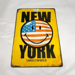 Lote siguiente: Chapa Metálica "New York Smileyworld" con Bandera USA 30x20 cm