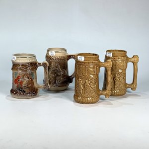Lote siguiente: Lote de 4 jarras de cerámica para cerveza, Semana de Lavalleja 1981