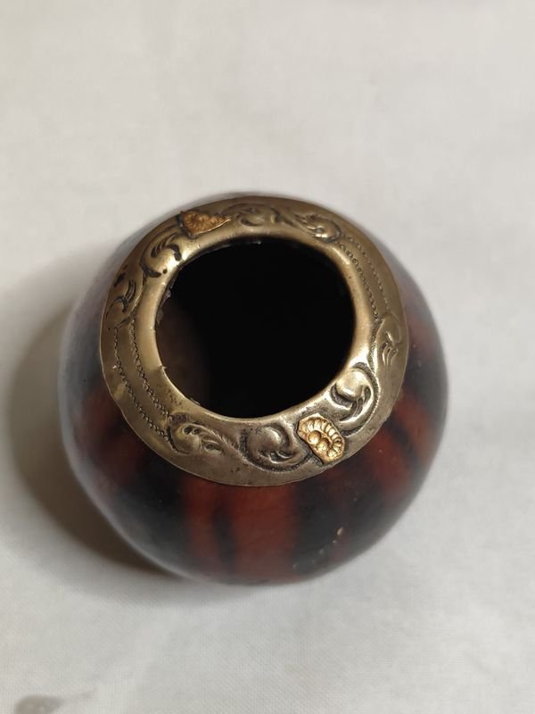Mate de Virola con Plata y Oro con Bombilla - imagen 5