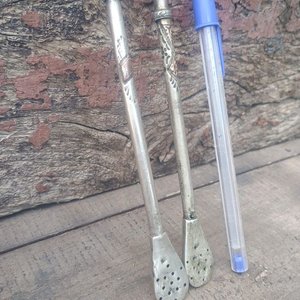 Par de Bombillas para Mate de Plata con Detalles en Oro - imagen 4