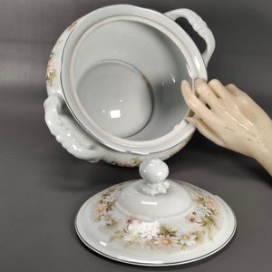 Sopera Schmidt de Porcelana Brasilera Pintada a Mano con Flores - imagen 9