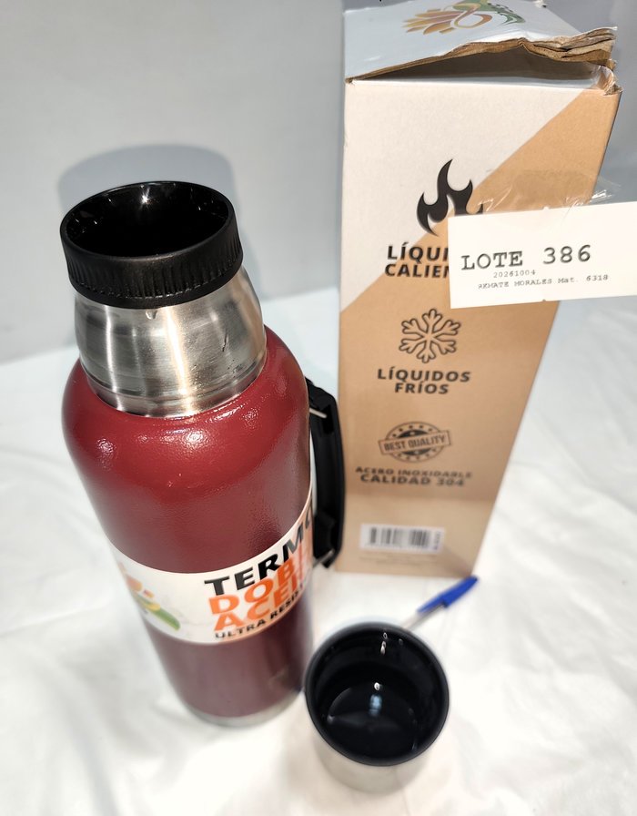 Termo Tipo Americano Rojo Lyss Doble Tapa Acero Inoxidable
