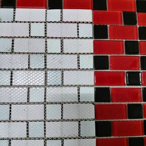 Mosaico para Revestimiento de Pared Rojo y Negro 50x50cm - imagen 2