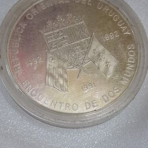 Lote siguiente: Moneda de Plata Encapsulada "Encuentro de Dos Mundos" Uruguay 1492-1991
