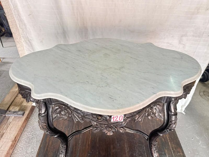 MESA C/ TAPA DE MARMOL ESTILO LUIS XV (SANO) - imagen 5