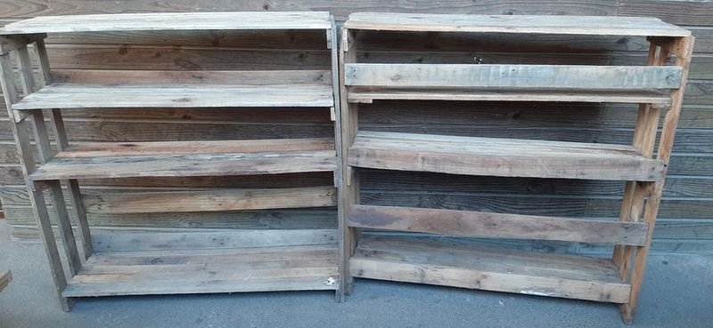 Estantería Rústica de Madera con 4 Estantes