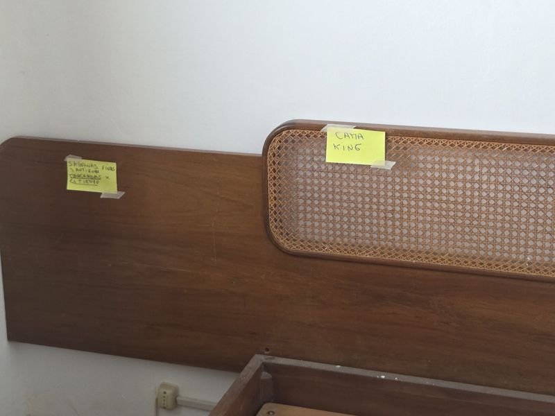 Cama de 2 plazas con respaldo esterillado y firme - imagen 4
