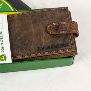 Billetera John Deere de Cuero Marrón con Caja Metálica Nueva - imagen 2