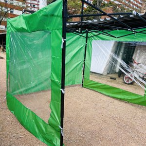 Gazebo Plegable Verde 2.5x2.5M con Laterales Transparentes - imagen 4