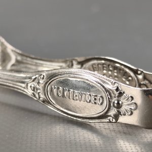 Pinza para terrones de azúcar antigua "Confitería del Telégrafo - Montevideo" - imagen 3