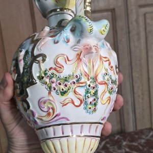 Jarra Ornamental Capodimonte Italiana de Porcelana, 34cm - imagen 6