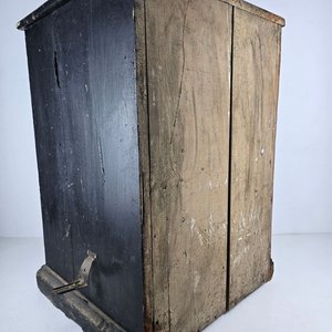 Mueble Antiguo de Pino Blanco Pintado Negro - imagen 7