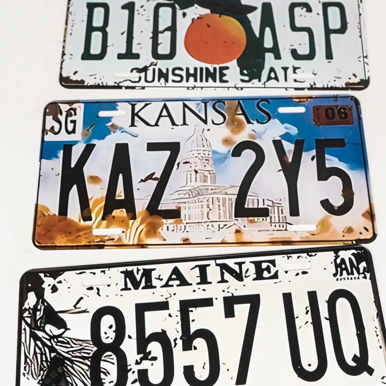 Placas de matrícula de Estados Unidos - Maine, Kansas y Florida - imagen 2