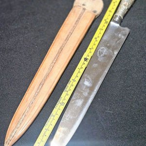 Cuchillo Gauchesco Hoja 30cm, Cabo Plata y Oro con Guitarra - imagen 10