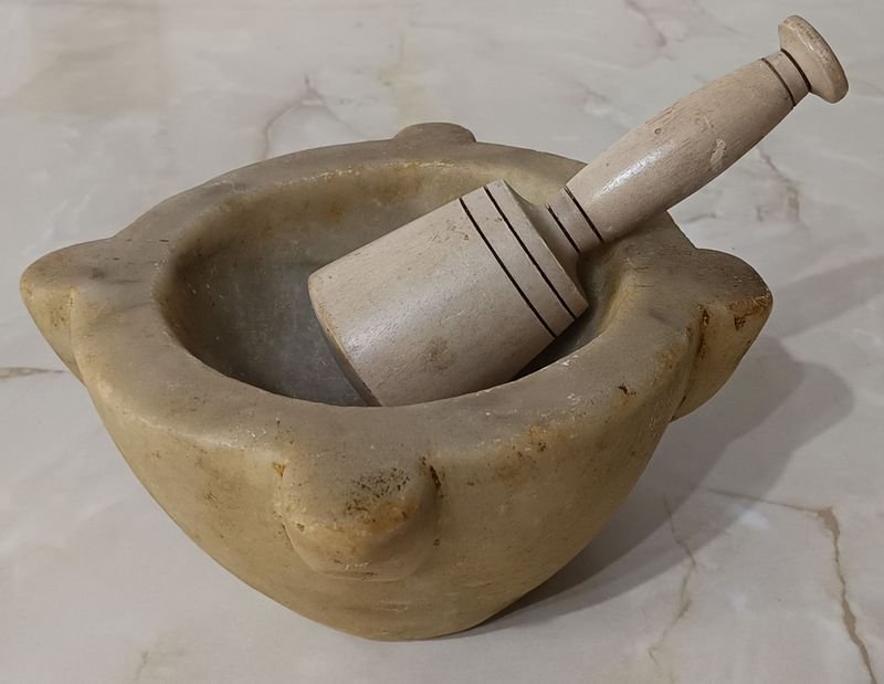 Lote siguiente: Mortero de Mármol con pilón - Pieza única y artesanal