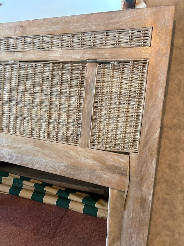 Respaldo de cama de mimbre con detalles similares a mimbre - imagen 3