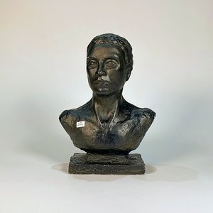 Busto de Hombre Africano en Yeso - 38 cm - imagen 1
