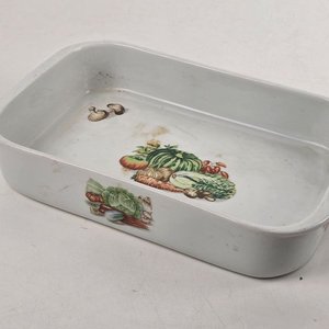 Fuente Rectangular para Horno, Salsera y Bandeja Circular Decorada con Vegetales y Mariscos - imagen 4