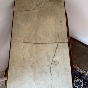 Mesa Auxiliar Clásica con Tapa de Mármol y Ruedas - imagen 8